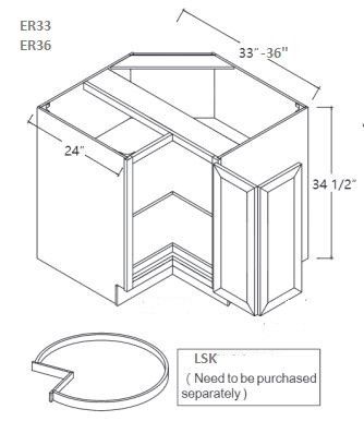 Lenox Canvas Easy Reach Base Cabinet-2 Full Height Folding Doors ...